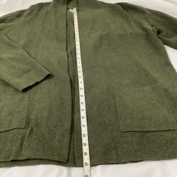 J.Crew Green Cotton Long Open Cardigan Sweater XL (C020) - Picture 12 of 13